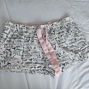 VICTORIA SECRET LOUNGE SHORT, S/P, SATIN WAIST TIE, NWOT